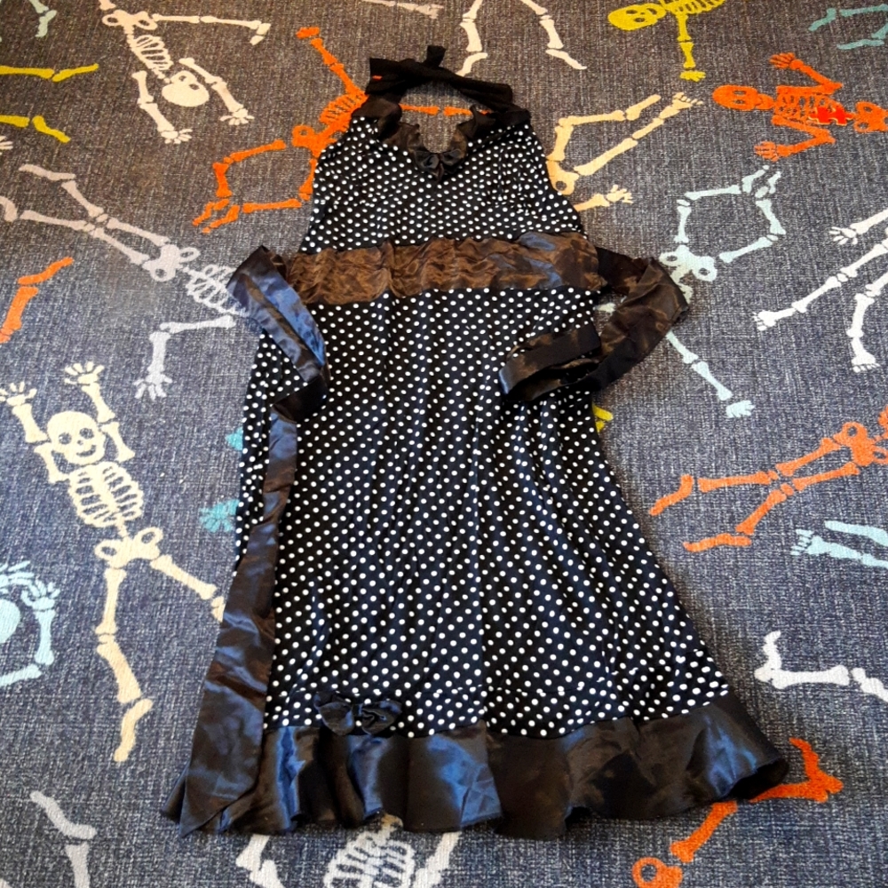 Sourpuss Black Polka dot Dress Sz Medium-Large